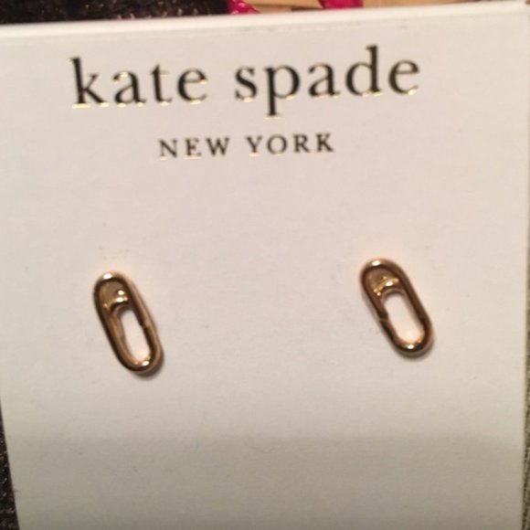 Kate Spade Gold Paper Clip Earrings